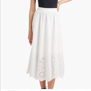 Hill House White Scalloped Broderie Anglaise Amal Skirt NWT!